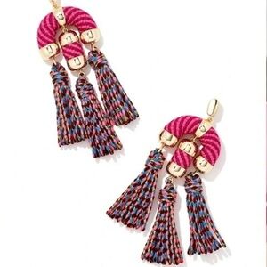 Kendra Scott Masie Statement Tassel Earrings, Gold & Pink, NWT